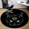1pc Witchcraft Magic Cat Office Round Area Rug, Under Office Chairs Bedroom Living Room Home Decor, Room Deco, Available in Various Sizes