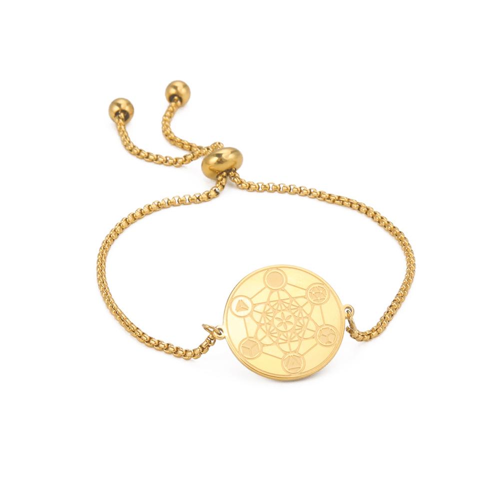 Double Sided Solomon Hexagram Pendant Titanium Steel Bracelet For Women Delicate And Elegant