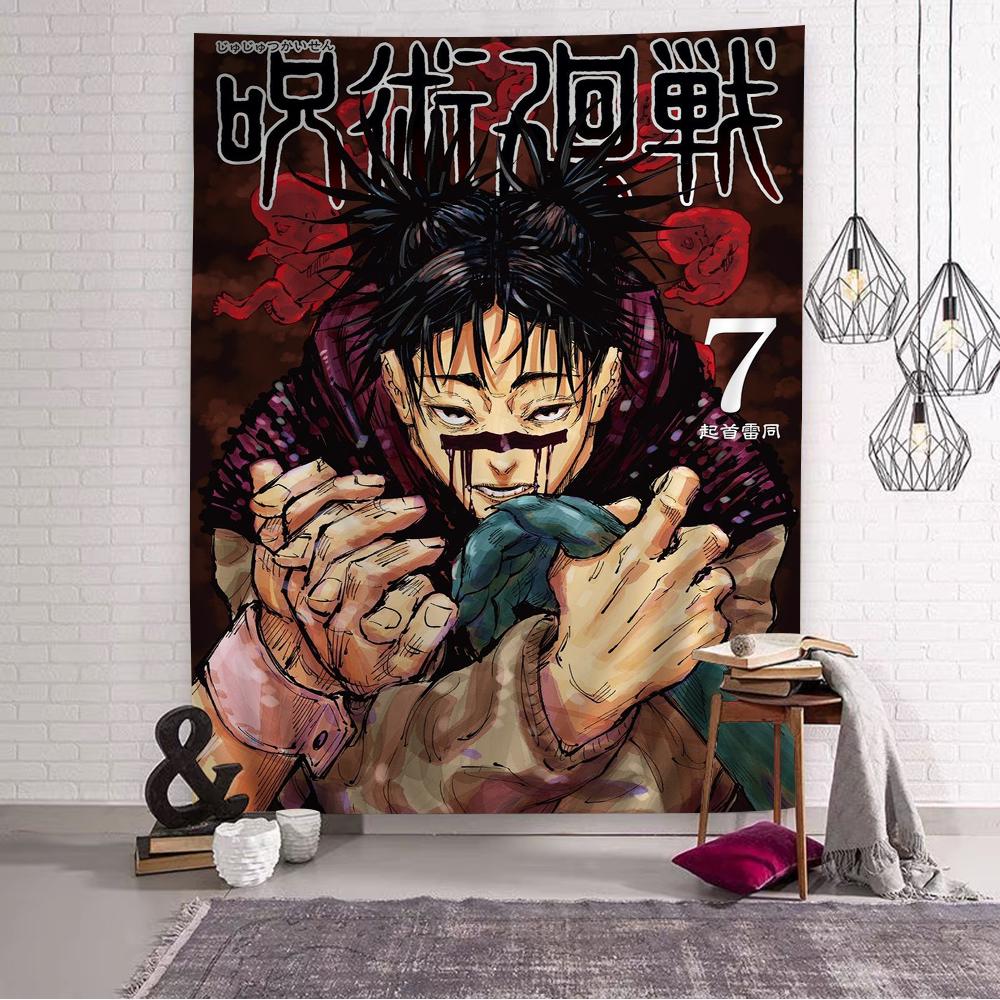 Jujutsu Kaisen Suguru Geto Vintage Colorful Tapestry Wall Hanging Hanging Tarot Hippie Wall Rugs Dorm Home Decor