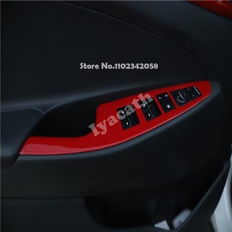 LHD RHD For For Hyundai Tucson 2015- ABS carbonfiber window rise switch cover glass control panle cover interior accessories