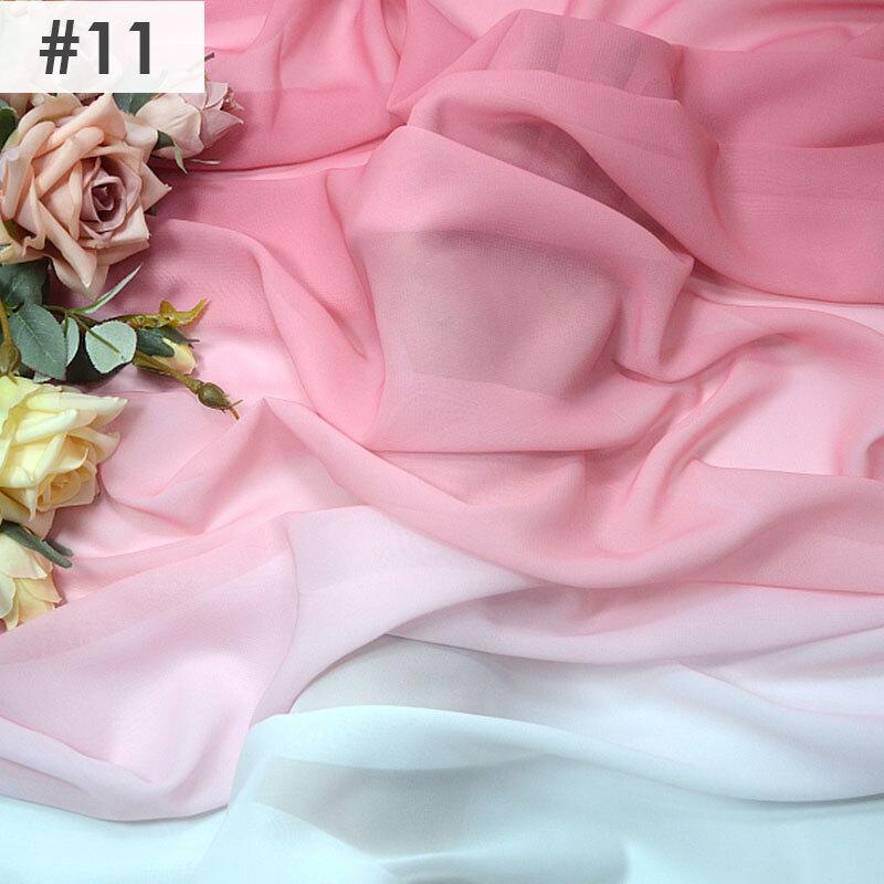 Gradient Color Rainbow Chiffon Fabric Scarf Sewing Craft DIY Ancient Style Hanfu Dress Stage Costume Decor Clothing Supplies