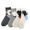 1/4Pairs Casual Women's Socks Cute Cartoon Cat Floor Socks Trendy Loose Socks  Autumn Winter