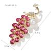 Pearl Brooch Personality Literary Peacock Brooch Crystal Corsage Flower Pin Exquisite Hypoallergenic Luxury Enamel Brooch Long-Lasting Color BFF Gift