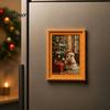 Decorative Magnets for Metal Surfaces Small Fridge Picture Frame, Funny Ghost Pattern Magnetic Vintage Photos Mini Gold Frame Refrigerator Kitchen