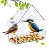 Window Glass Bird Feeder House Transparent Wild Table Removable Adsorption Sliding Feed Tray Outdoor Garden Birds Feeding Tools