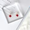 Minimalist Red Agate Heart-Shaped Drop Earrings: European & American Style, Hollow Design for Women