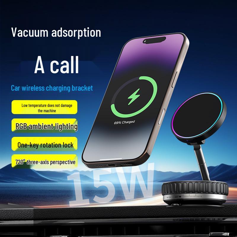 Magnetic Wireless Car Charger & Phone Holder for MagSafe-Enabled Apple Devices