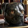 1/2Pcs Dog Head Sculpture Realistic Hand-Carved Dog Statue Animal Figurine Home Office Desktop Decoration Ornament Dog Lovers Gift