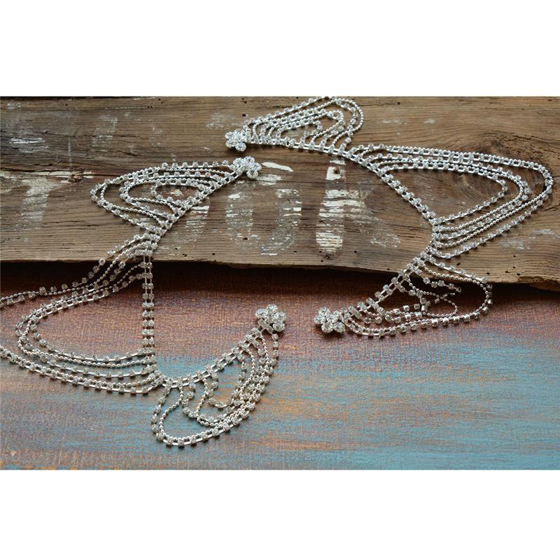 European And American New Fashion Rhinestone Shoulder Chain Collarbone Chain Bridal Wedding Accessories Multi-Layer Shoulder Chain Shoulder Chain