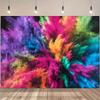 2D Vibrant Rainbow Explosion Tapestry, Colorful Dust Wall Art for Photoshoot