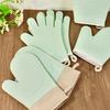 Five-finger Silicone Cotton Gloves Wrapped with Wide Silicone Insulation Gloves Baking Oven Microwave Gloves