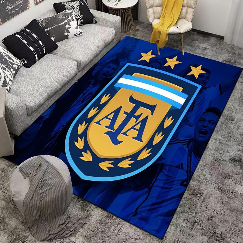 Tappeto Blu con Design Logo AFA e Motivo a Tre Stelle Adatto per l'uso come antiscivolo per divani di soggiorno e camere da letto