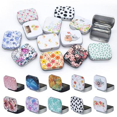 Mini Iron Can with Lid Storage Can Portable Hinged Tin Box  Candy