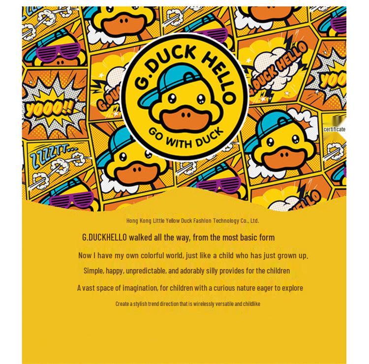 2025 Unisex Yellow Duck Down Jacket for Kids - Mid-Length, Thickened Winter Coat