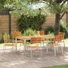 Garden Chair 6 pcs Solid Acacia Wood and Stainless Steel