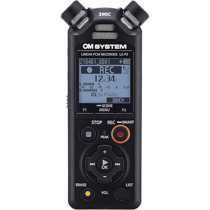 OM SYSTEM LS-P5 Musical Instrument Performance/Live Recording/Natural Environment Recording/High-Resolution PCM Recording/External Memory Support