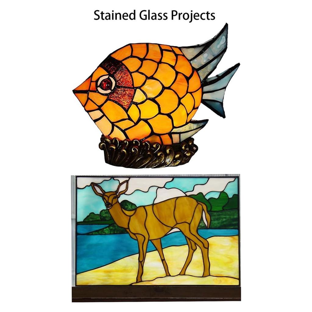 Glass Cutter for Stained Glass, 3/16 Inch Black Lined Copper Foil Tape for Stained Glass and Crafts, 4 Rolls 36 Yards