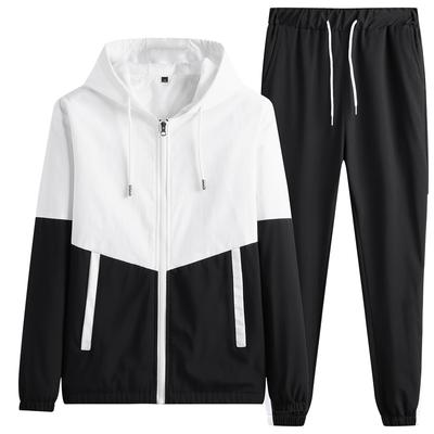 Spring New Splicing Sports Suit Men's Running Sportswear Casual Long-sleeved Two-piece Set