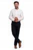 Men's Cotton Pants Classic Chinos Pockets Elegant MORAJ 31 BLACK