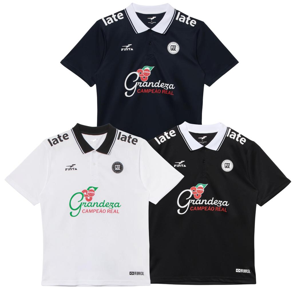 FINTA Men's Collared Short Sleeve Soccer Shirt, FT4417 (0500), Black, Size L