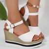 Fashion Women Sandals Wedges Sandals Women Shoes 2025 Plus Size 36-43 Chunky Heels Sandals Summer Platform High Heels Sandalias De Mujer