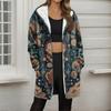Women's Gradient Print Fashionable Loose Zipper Fleece Hoodie Jacket