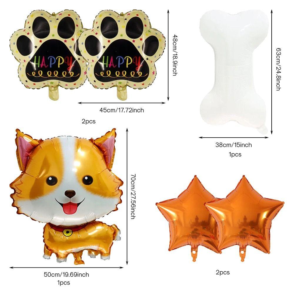 19.69x27.56in Dog Balloon 24.80x14.96in Paw Balloons Star Balloons  Birthday