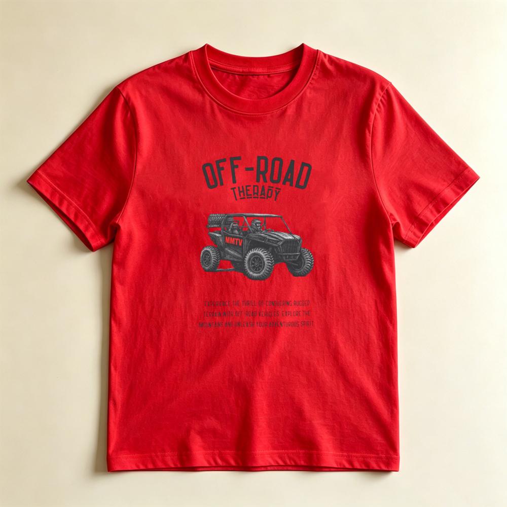 Atv Rider Gift Tshirt Offroad Therapy Rugged Sxs Offroad Vehicle Print Short Sleeve Top Mountain Adventure Casual Tee