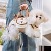 Stilvolle Haustiertransporttasche für den täglichen Gebrauch, Tragbare Tasche, Atmungsaktive Umhängetasche 2-in-1, Horizontale Wandertasche für Kleine Hunde, Leinen-Stil Reisetasche für Hunde und Katzen