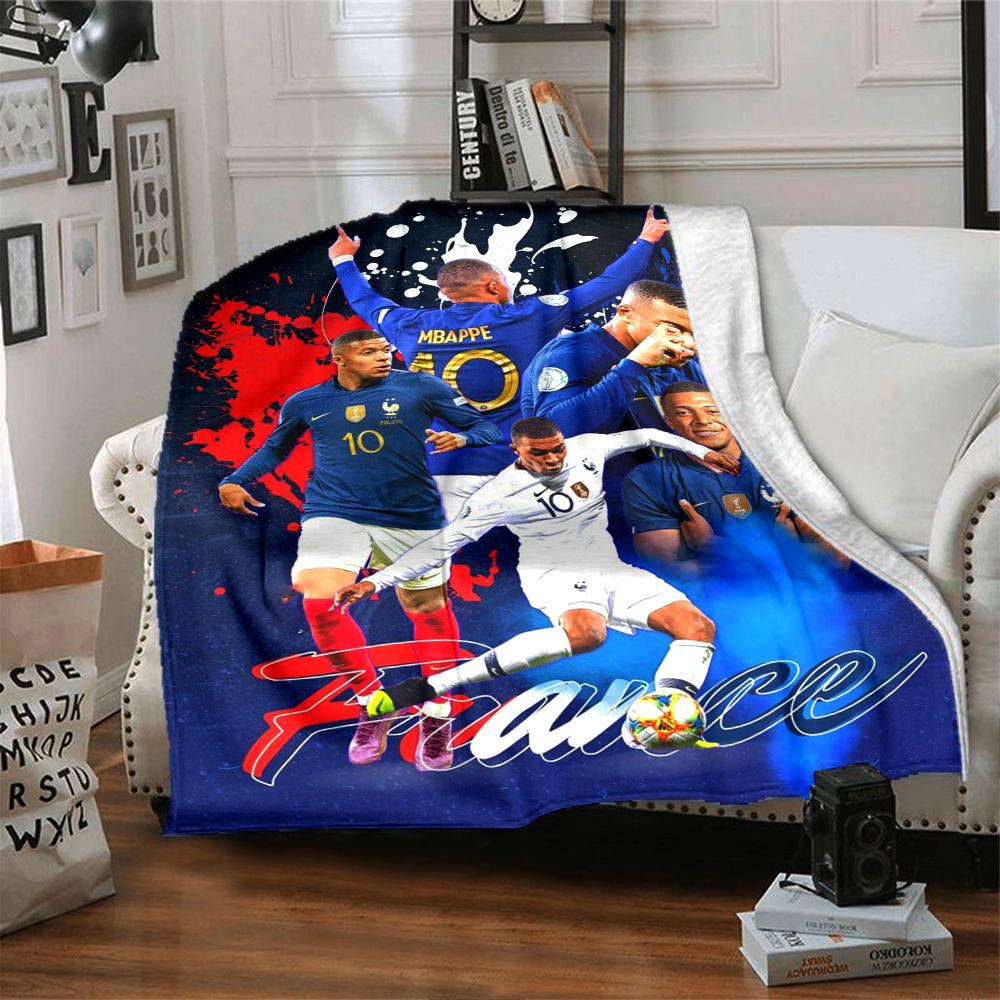 Star Player Kylian Mbappé Blanket Comfortable Suitable for Chair Bed Seaside for All Occasions Warmthful Decor Ideal Gift For Birthday Valentine'S Day