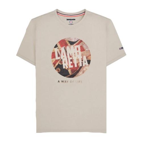 Joom Lambretta Herren Beige Union Jack T-Shirt Cm