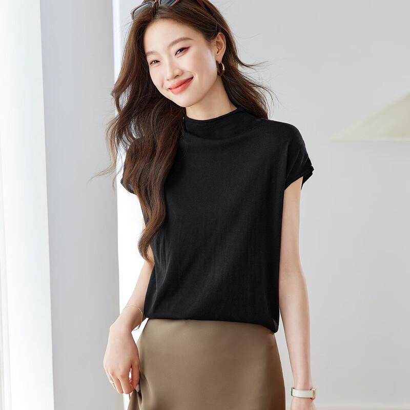 Srcr Women's Minimalist Silk Blend Short Sleeve T-Shirt