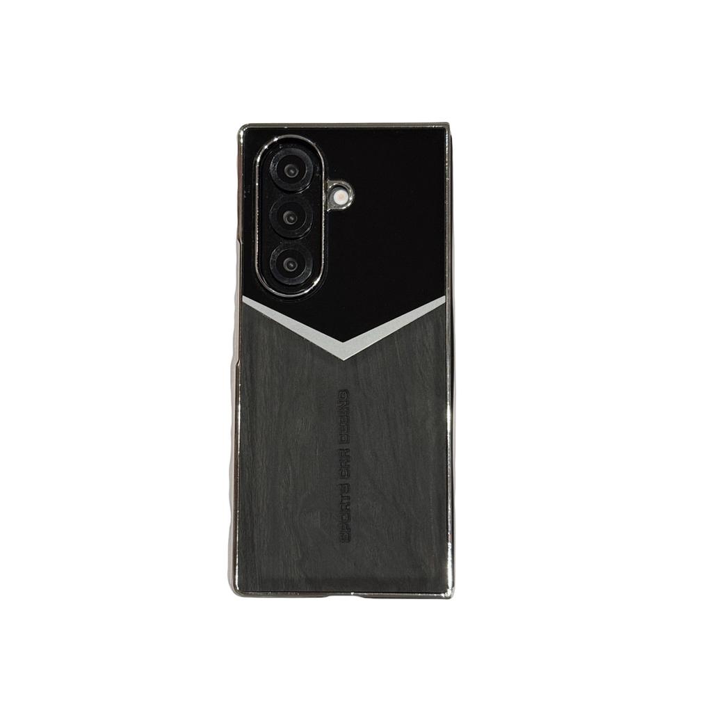 Applicable to Samsung folding screen ZFold1 electroplating mobile phone case creative wood grain splicing ZFOLD1/1/1 case film protection