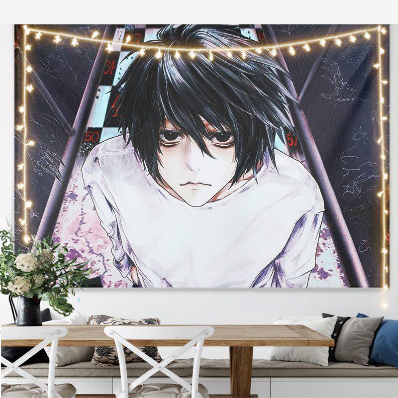 New Hot Japanese Anime Death Note Print Tapestry Wall Hanging Poster Bedroom Backdrop Wall Art Home Decor