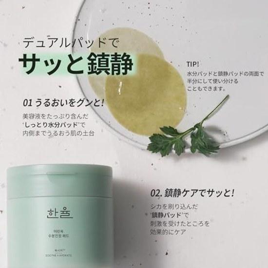 HANYUL Official Han Yul Sprout Mugwort Skin Care Pads 60 sheets CICA Moisturizing Sensitive Dry Korean Cosmetics Wiping Low Irritation Toner