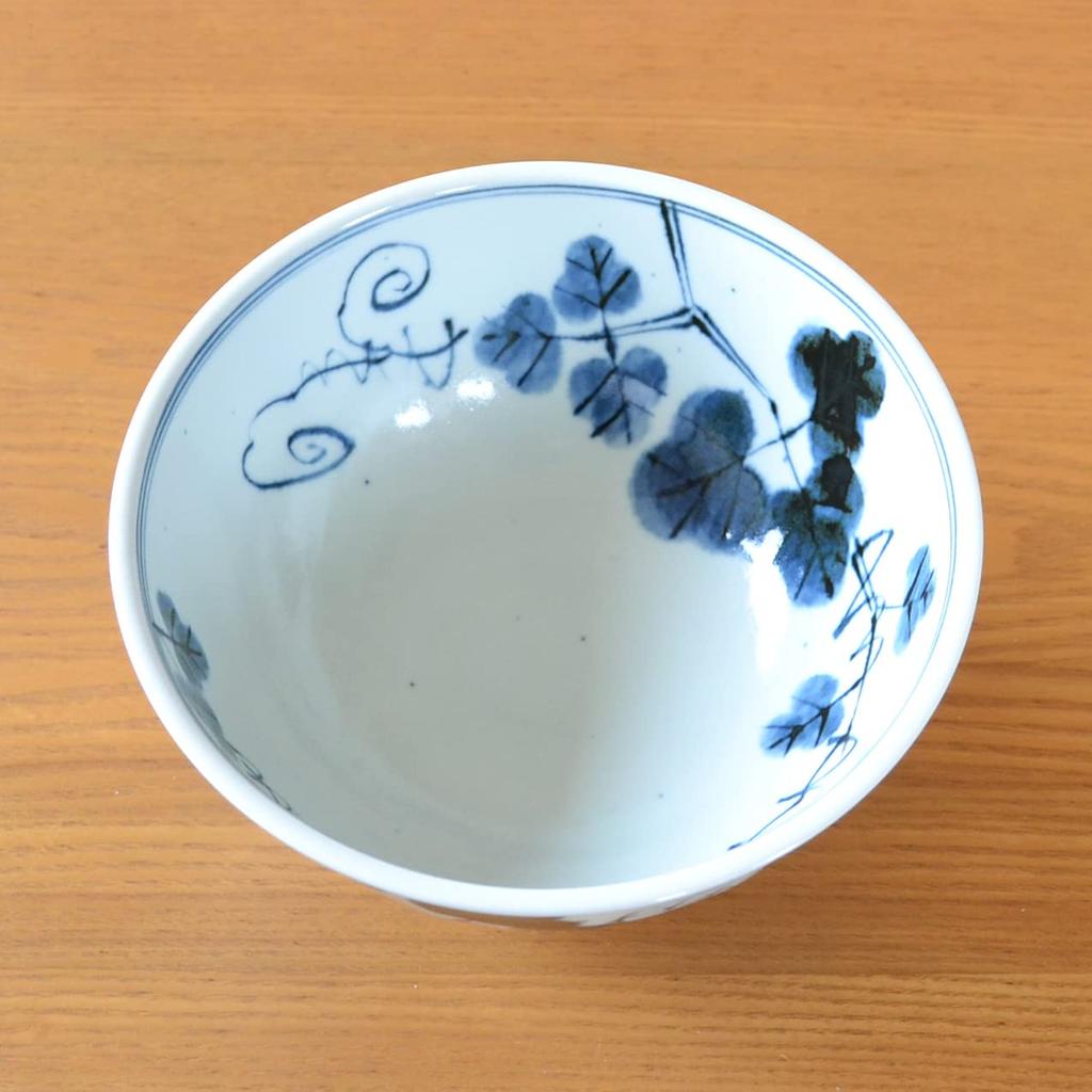 Light Noodle Bowl Arita Hasami Indigo Dyed Ivy Multipurpose Bowl, Lightweight, Pottery, Stylish, Bowl, Bowl, Tableware, Bowl, Ware, Ware, Painting,
