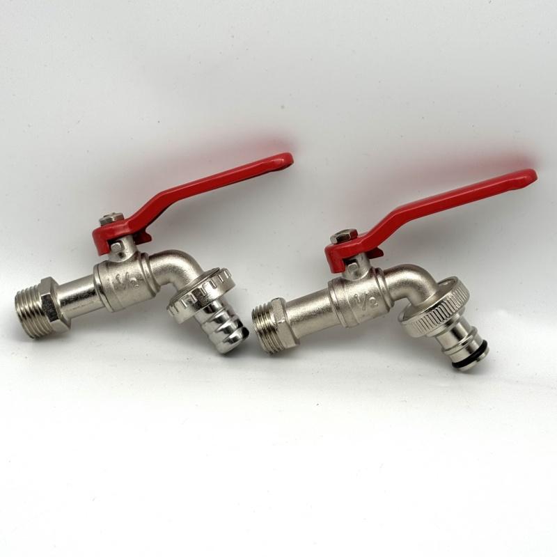 1PCS Lever Water Tap Zinc Alloy with Red Handle Faucet Adapter Hose Plug Garden Watering Garden Irrigation Accessory
