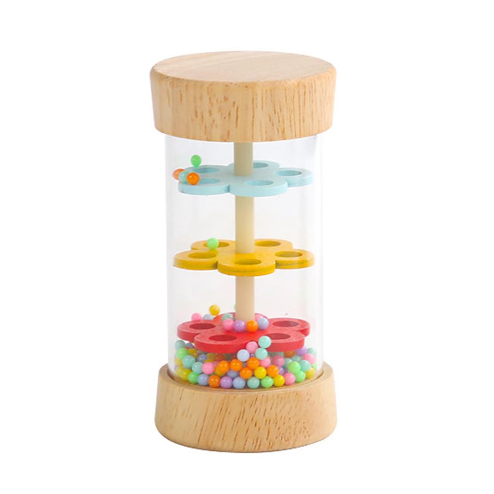 Rain Maker with Metal Balls Wood Plastic Tube Early Music Education Toys Sensory Auditory Musical Instrument for Kids Children