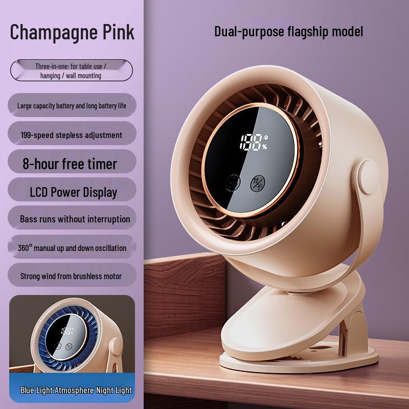 Portable USB Rechargeable Clip Fan for Home, Dorm, Outdoor