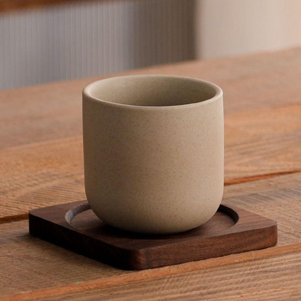 Ceramic Teacup Bowl Wooden Tea Drinking Cup Drinkware Coffee Cup  Water