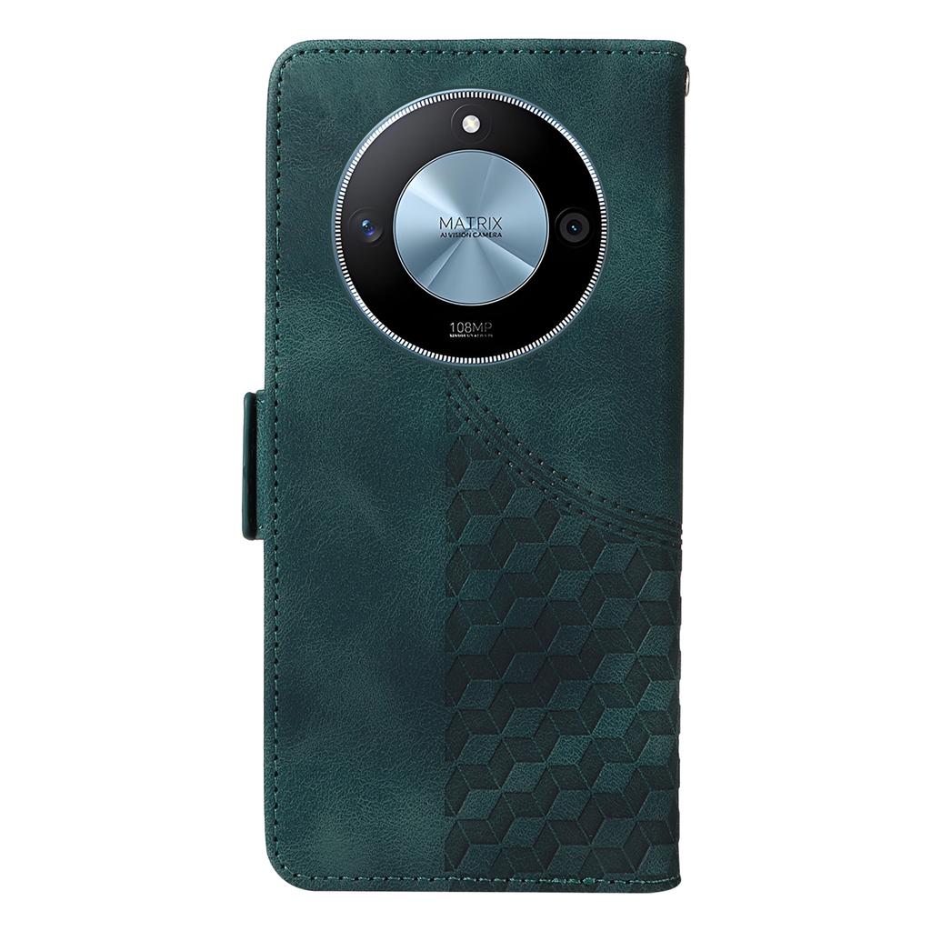 For Honor X60 5G Case PU Leather Phone Cover Rhombus Starry Imprinted