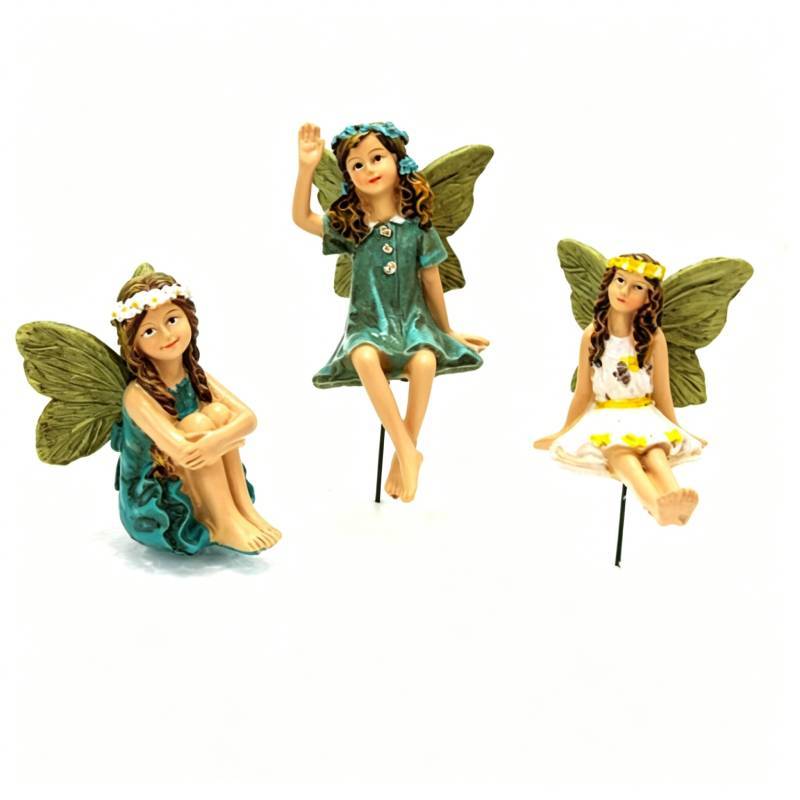 Ensemble de Figurines de Fées en Résine pour Jardin Avec Sculpture et Polissage Pour Décoration Intérieure Cadeau