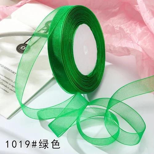 15mm 50yards/roll organza ribbons gift wedding Party Christmas decoration wrapping lace Handmade DIY Fabric White chiffon Ribbon