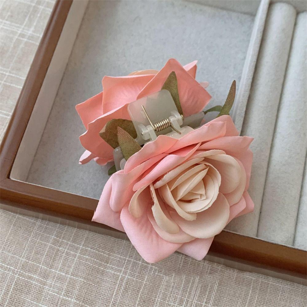Ponytail Clip Rose Hair Clip Peony Flower Large Shark Clip Cute Flower Hair Claw  Daily