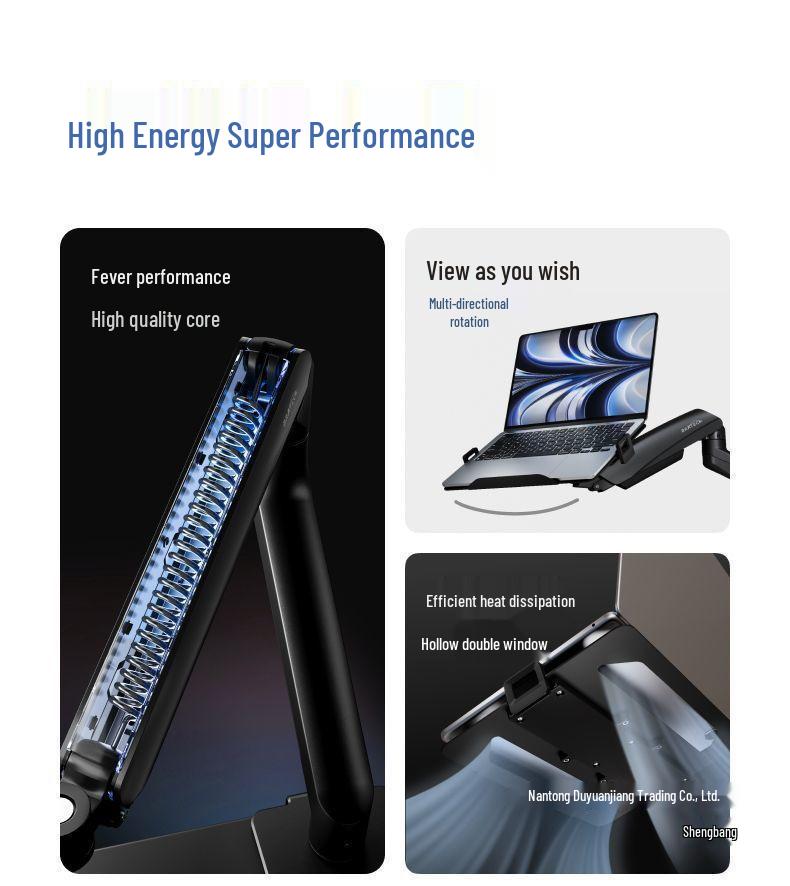 Dual Screen Laptop Display Stand with Adjustable Lifting Base