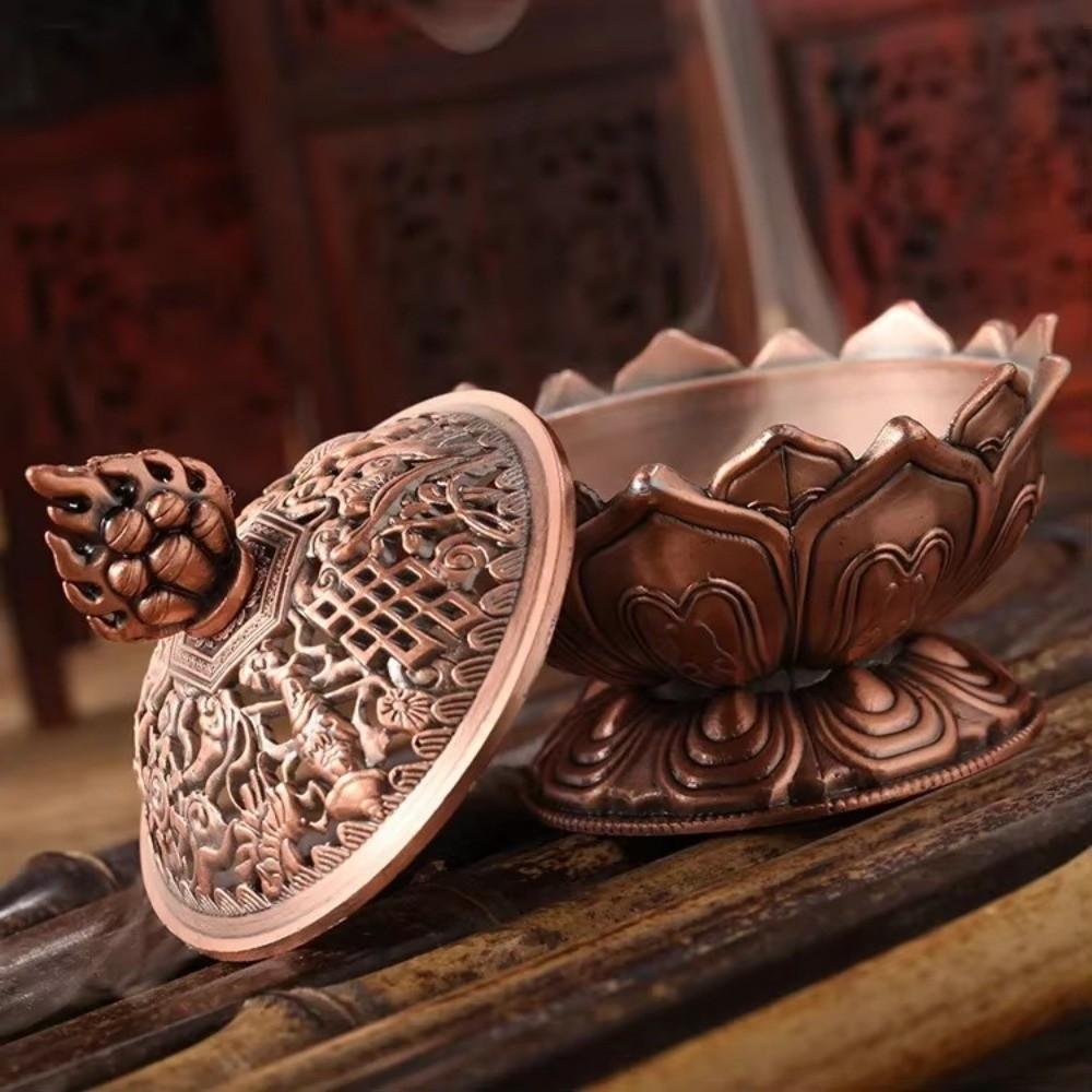 Single Layer Alloy Handmade Censer Brass Chinese Mini Sandalwood Censer Incense Art Ornaments