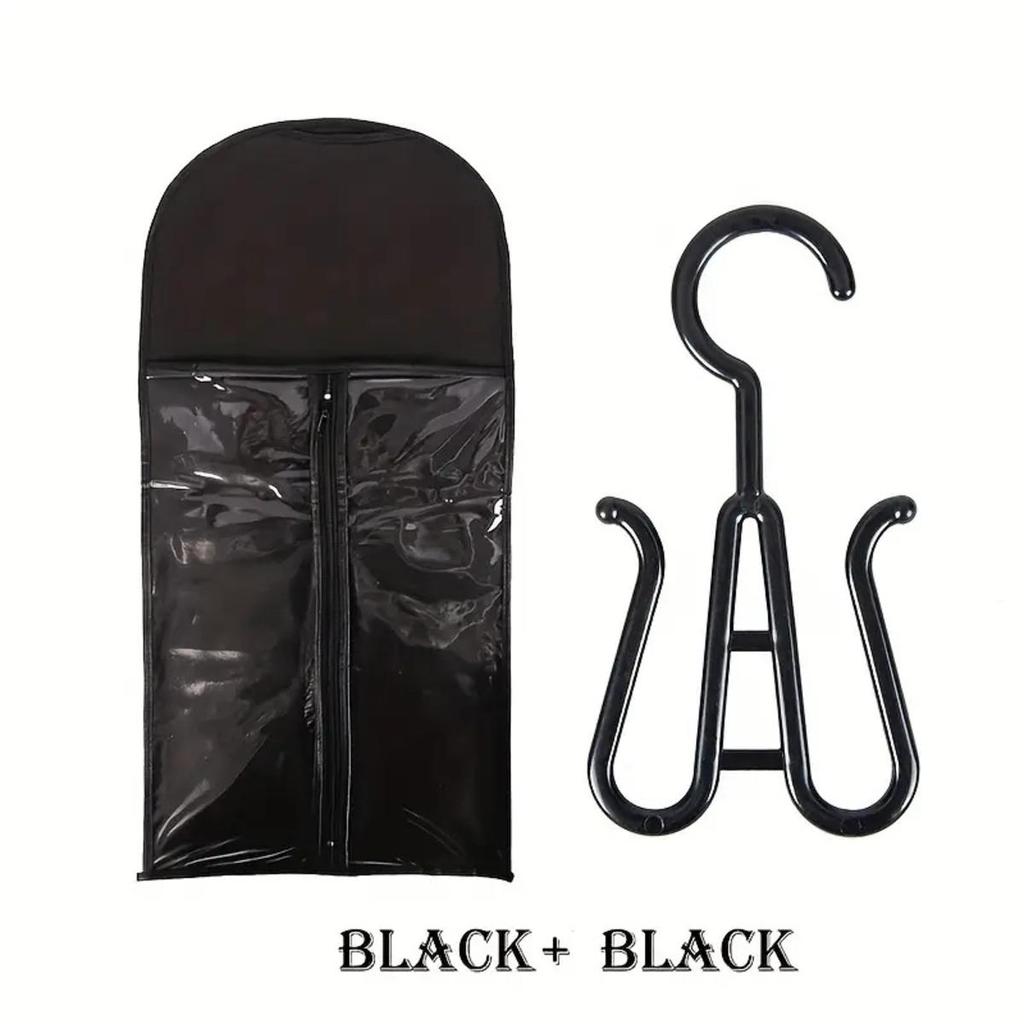Long Wig Storage Bag Holder Case Hair Extensions Storage Bag with Hanger for Wig Hair Extension Storage Pouch with Hanger