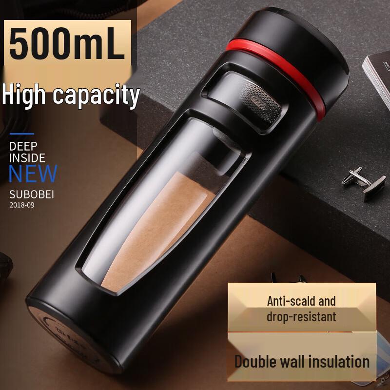 Double-Layer Borosilicate Glass Tea Infuser Bottle