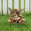 Fairy Sitting On Mushroom Garden Decor, Acrylic Elf Garden Sign with Ground Stake, Decorative Fairy Garden Stake for Outdoor Yard Lawn Patio