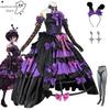 Halloween Party Carnival Outfits Identity V Game Bloody Queen Cosplay Costume Black Lolita Gothic Long Dress Headwear Wig
